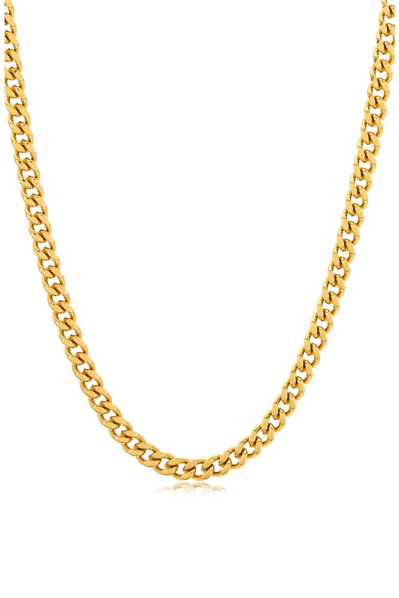 Men's Water Resistant Cuban Link Chain Necklace, Alternate, color, YELLOW