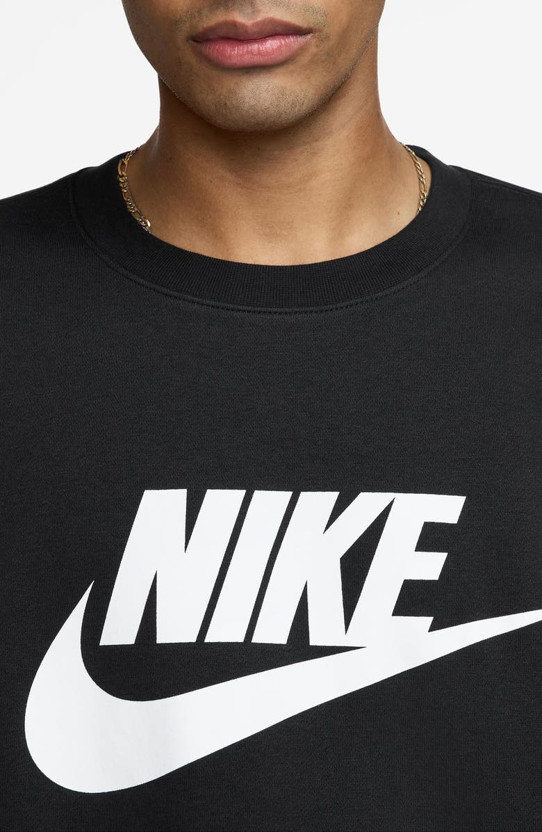 Nike Club Fleece Crewneck Pullover, Alternate, color, Black/ White