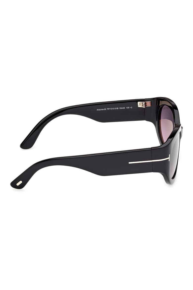 Arizona 53mm Gradient Rectangular Sunglasses, Alternate, color, BLACK / SMOKE TO PURPLE LENS