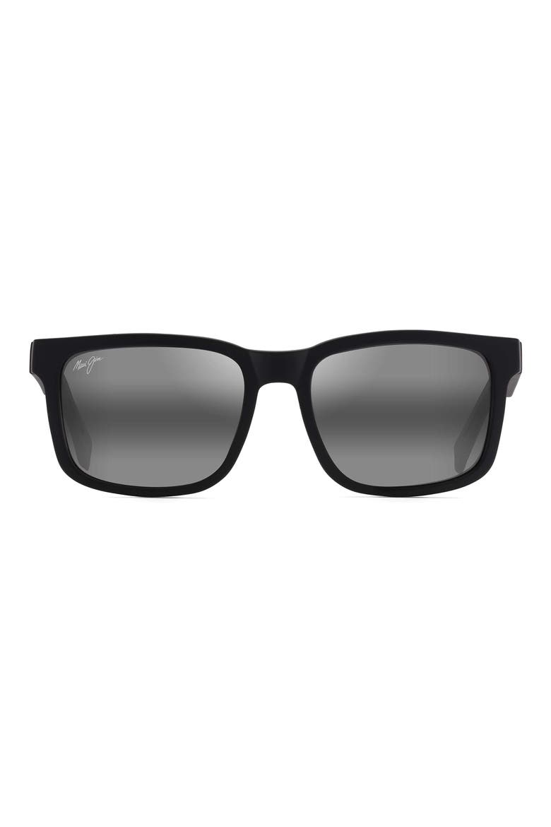 Stone Shack 55mm PolarizedPlus2® Square Sunglasses, Main, color, MATTE BLACK