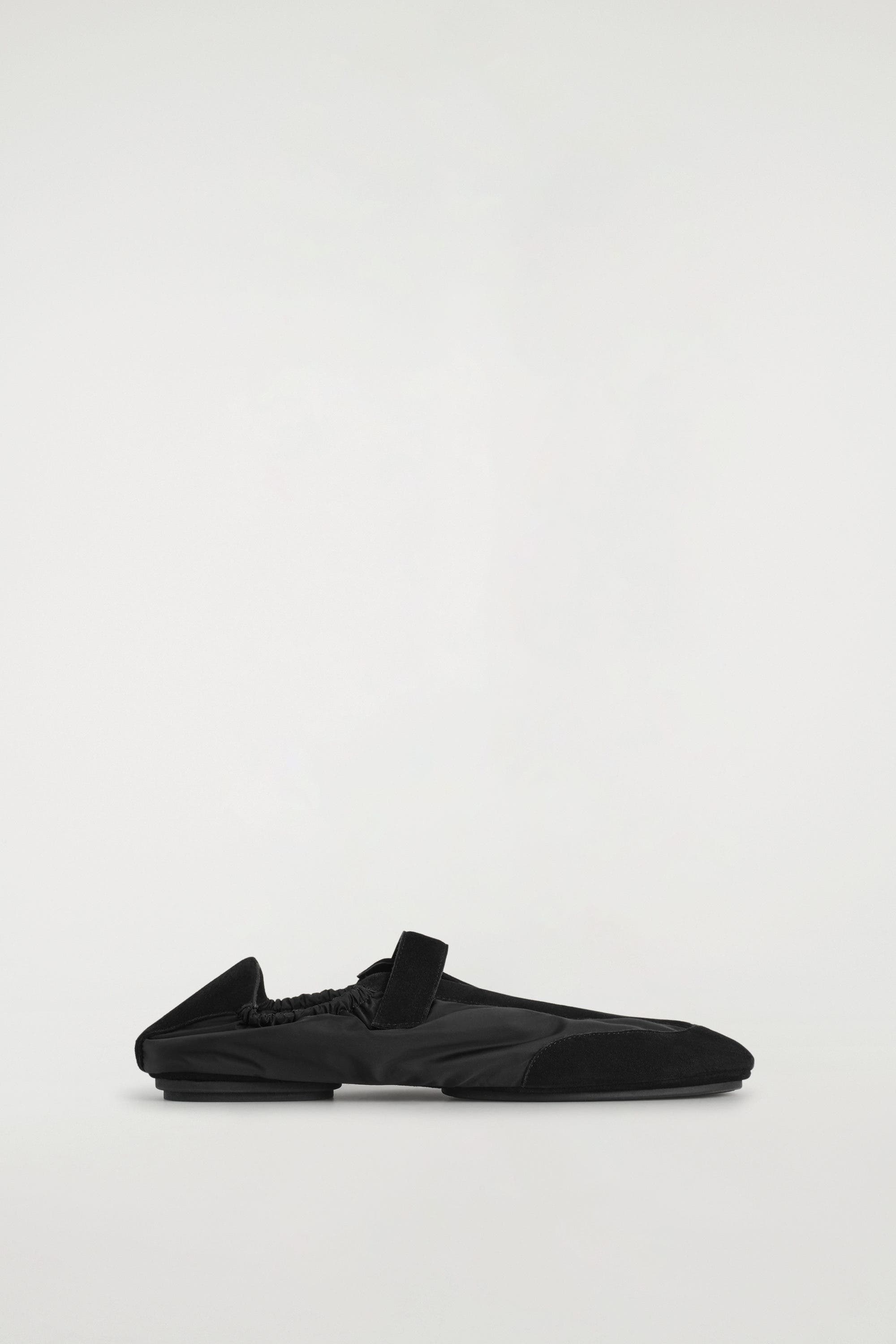 COS Suede-nylon Mary-jane Trainers, Main, color, Black