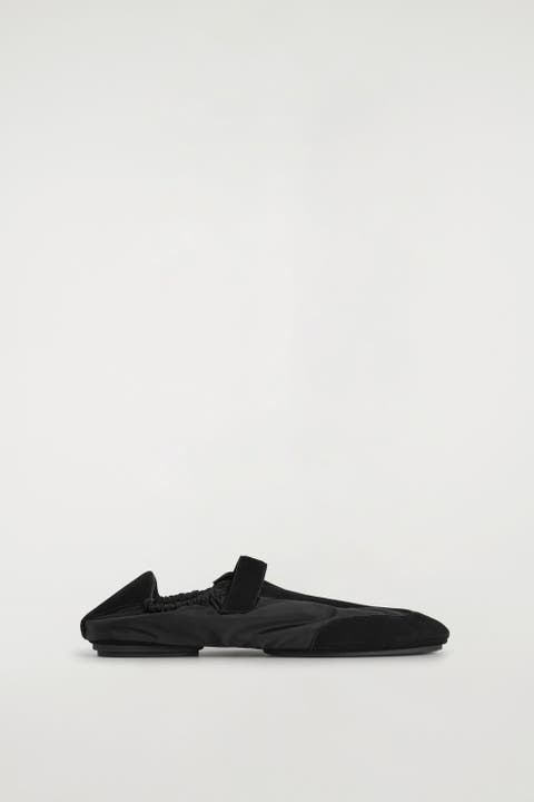 Suede-nylon Mary-jane Trainers