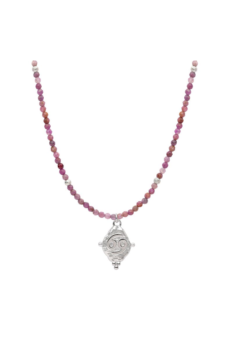 Seven Saints Cancer Zodiac Choker Necklace, Main, color, White