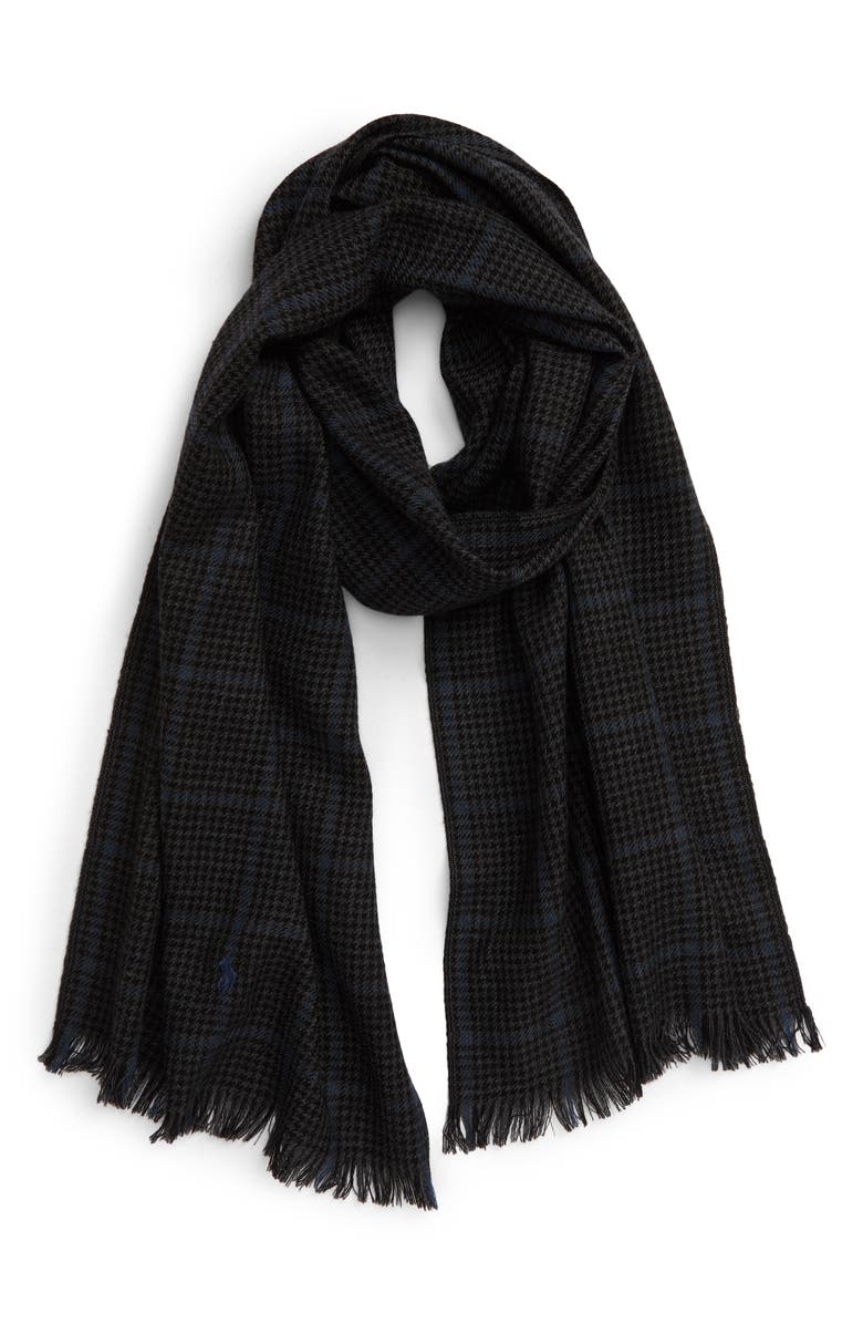 Polo Ralph Lauren Houndstooth Merino Wool Scarf, Main, color,