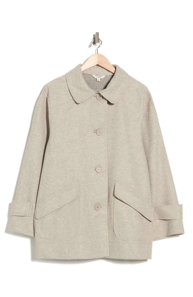 MAX STUDIO Button Front Swing Jacket, Main, color, Heather Oatmeal
