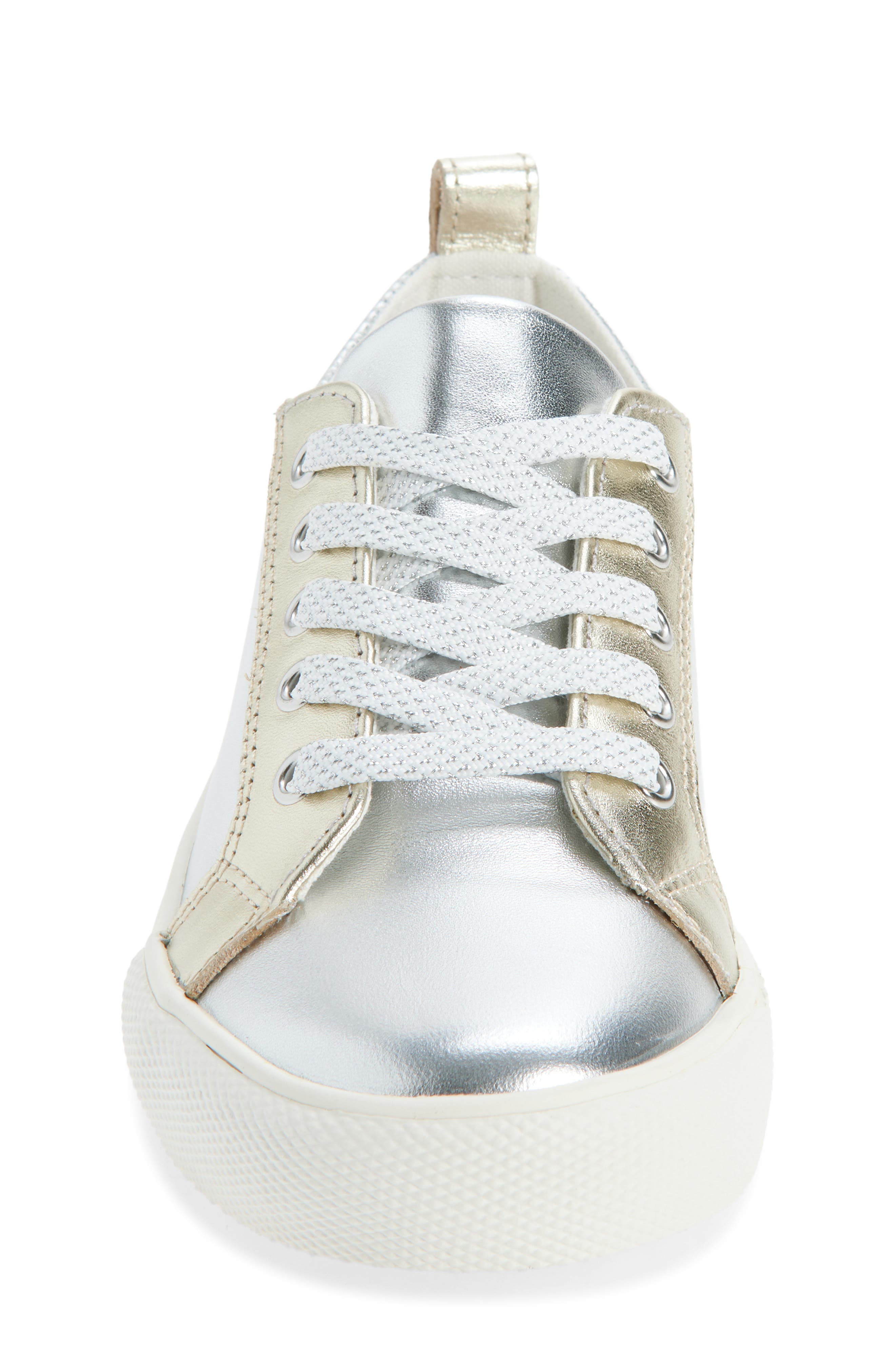 Mini Boden Kids' Metallic Low Top Sneaker, Alternate, color, Metallic