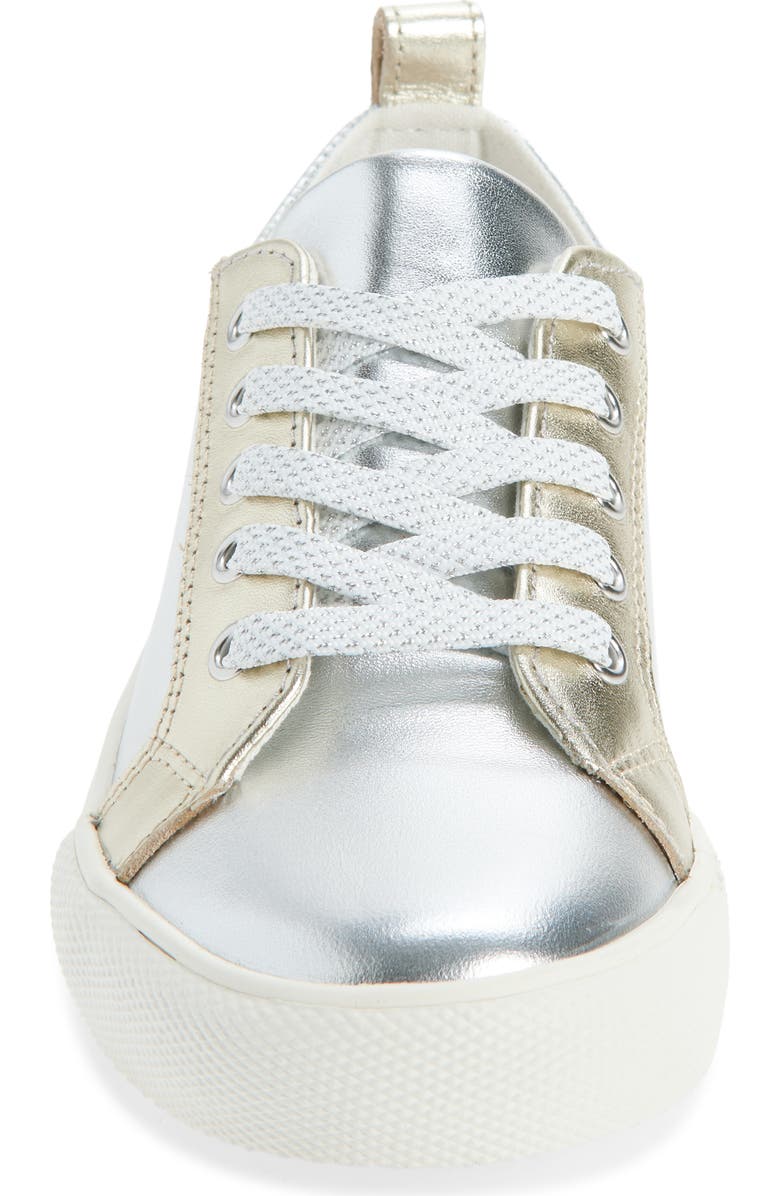 Mini Boden Kids' Metallic Low Top Sneaker, Alternate, color, Metallic