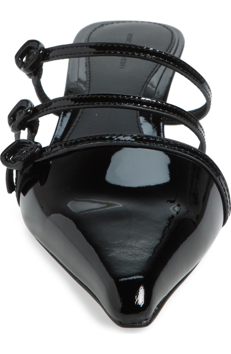 Rebecca Minkoff Buckle Pointed Toe Kitten Heel Mule, Alternate, color,