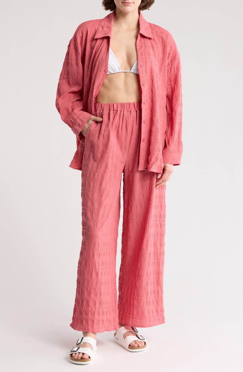 NORDSTROM RACK 2-Piece Crinkle Cover-Up Set, Main, color, Pink Dune