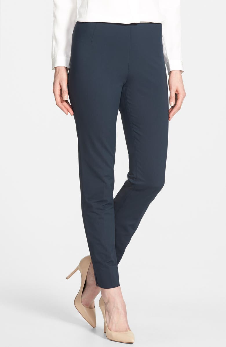 Lafayette 148 New York 'Chrystie' Slit Hem Slim Pants, Main, color, 