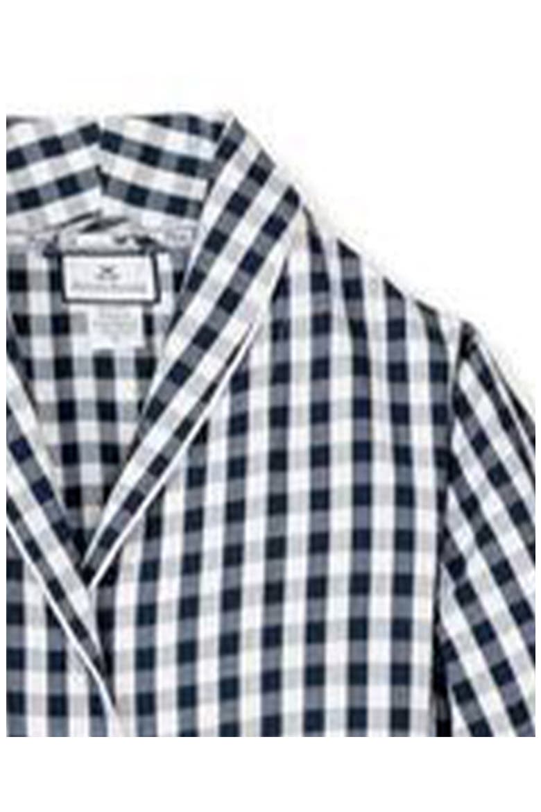 Men's Gingham Cotton Twill Robe, Alternate, color, NAVY