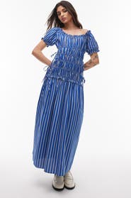 Topshop Shirred Bodice Maxi Dress