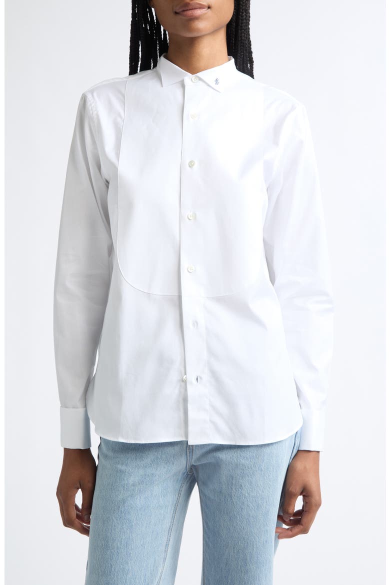 Cotton Tuxedo Shirt, Main, color, WHITE