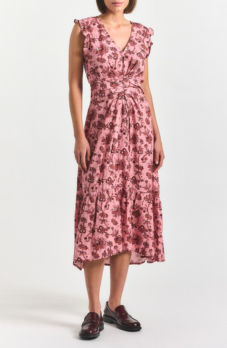 Derek Lam 10 Crosby Kris Midi Sundress, Main, color, Pink Multi