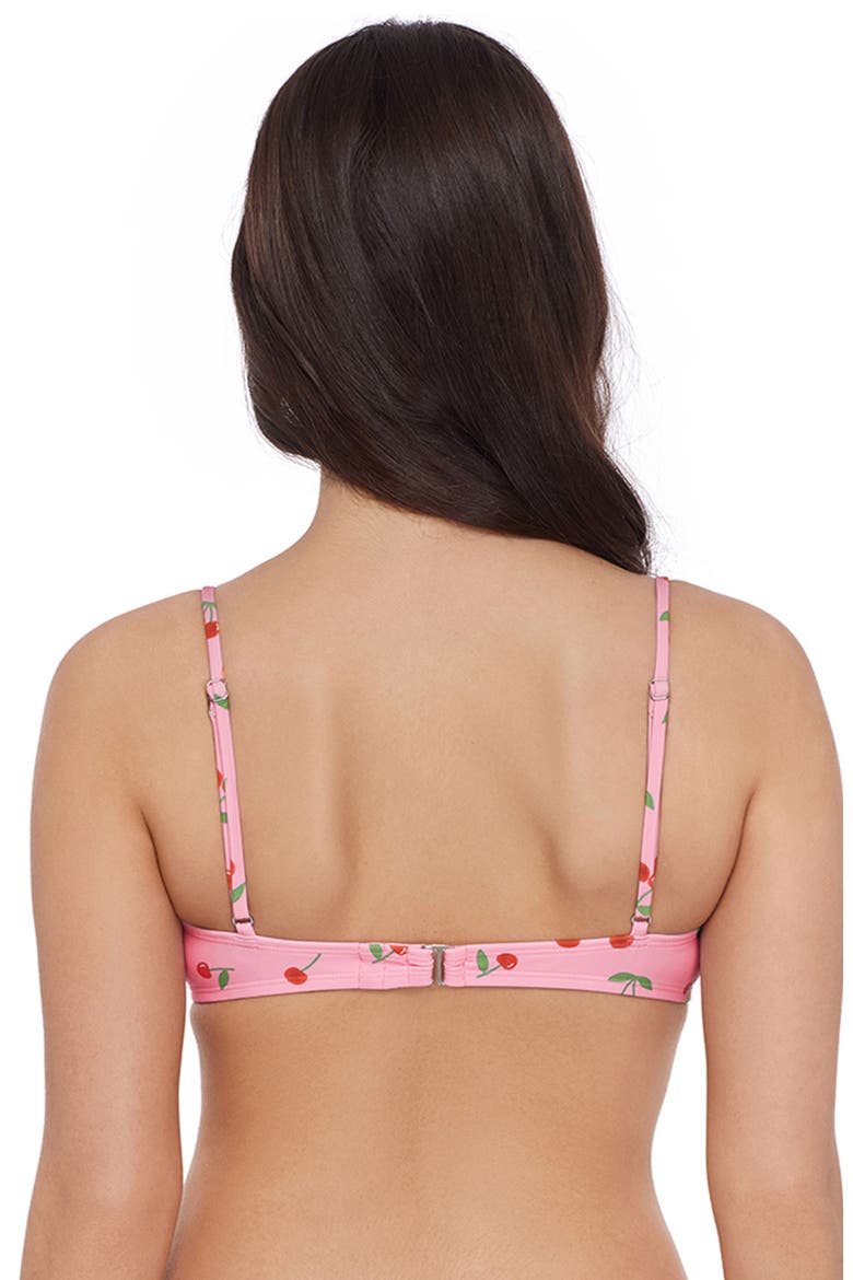 Scoop Bralette Bikini Top With Adjustable Straps, Alternate, color, Very Cherry