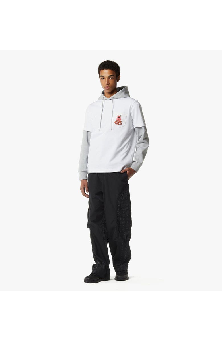 MCM Monogram Cargo Pants in Recycled Nylon, Alternate, color, White