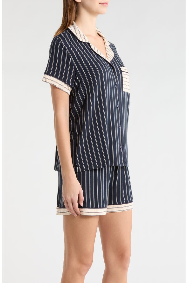 Stripe Pocket Short Pajamas, Alternate, color, BLUE/ CREAM STRIPE