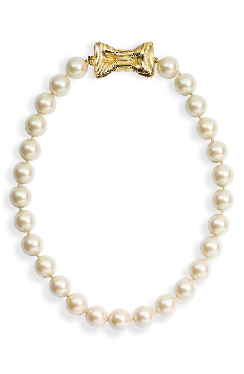 Kate Spade New York 'all wrapped up' short glass pearl necklace, Main, color,