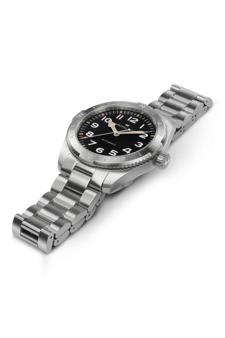Khaki Field Expedition Automatic Bracelet Watch, 41mm, Alternate, color, BLACK