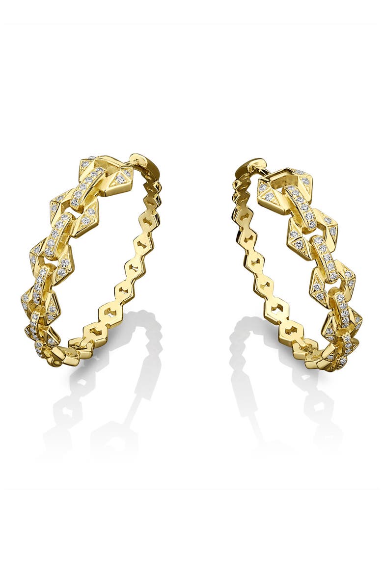Flowe Pavé Diamond Hoop Earrings, Main, color, YELLOW GOLD