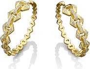 DRIES CRIEL Flowe Pavé Diamond Hoop Earrings