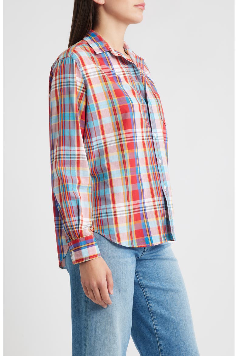 Plaid Relaxed Fit Cotton Button-Up Shirt, Alternate, color, PRIMARY COLOR PLAID