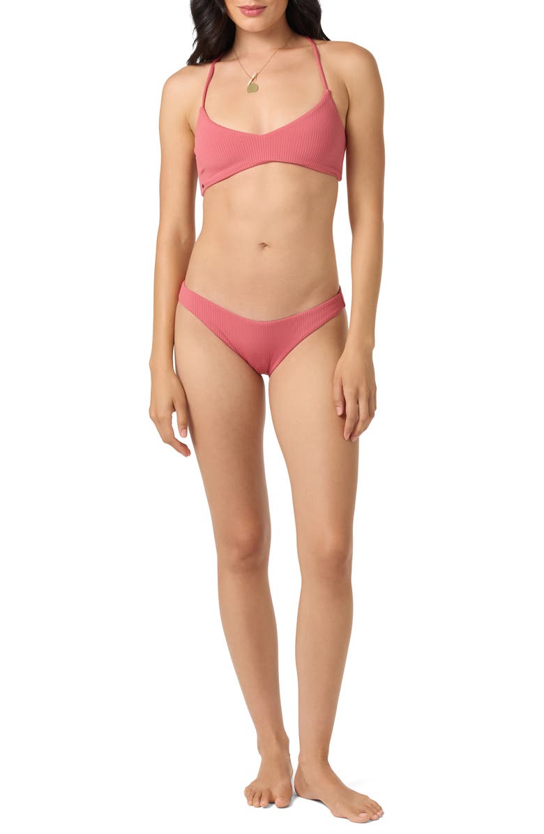 O'Neill Saltwater Solids Rib Bikini Bottoms, Alternate, color, Baroque Rose
