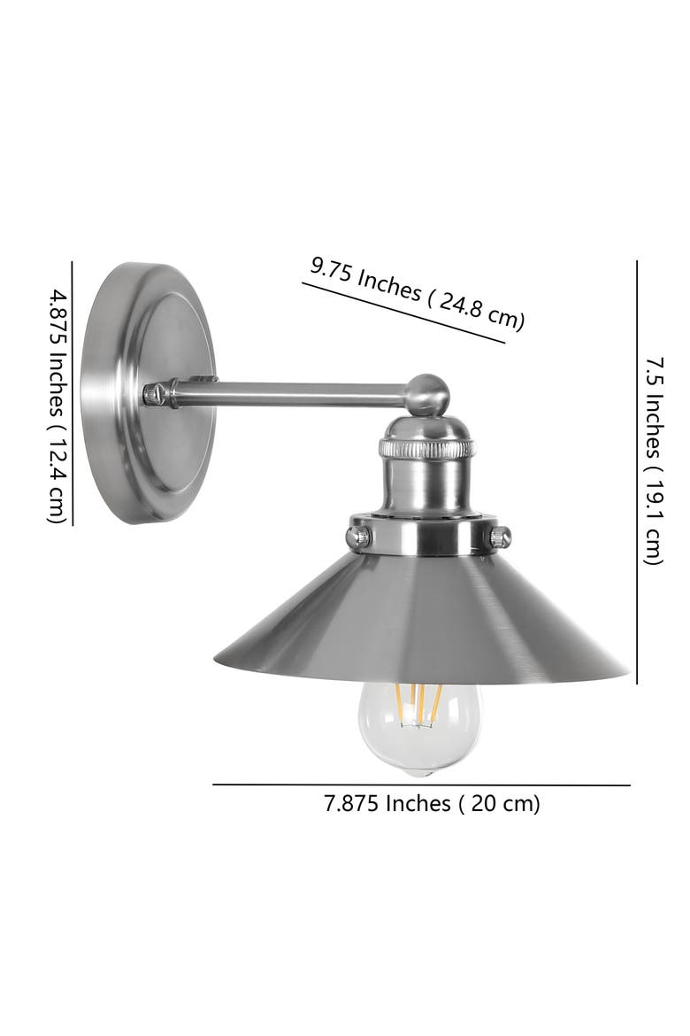July 1-light Metal Shade Sconce, Alternate, color, Nickel