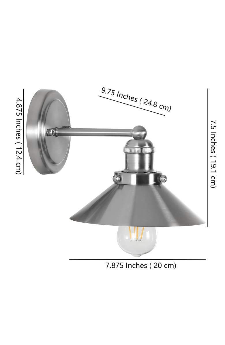 JONATHAN Y July 1-light Metal Shade Sconce, Alternate, color, Nickel