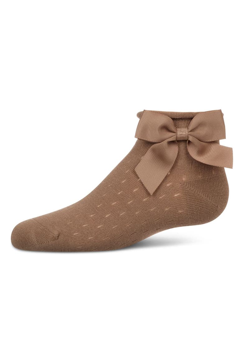 Pointelle Soft Stretch Anklet Socks, Main, color, Taupe