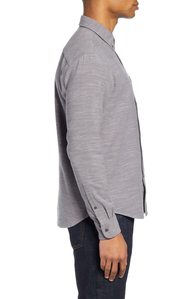 Club Monaco Slim Fit Mélange Flannel Button-Down Shirt, Alternate, color,