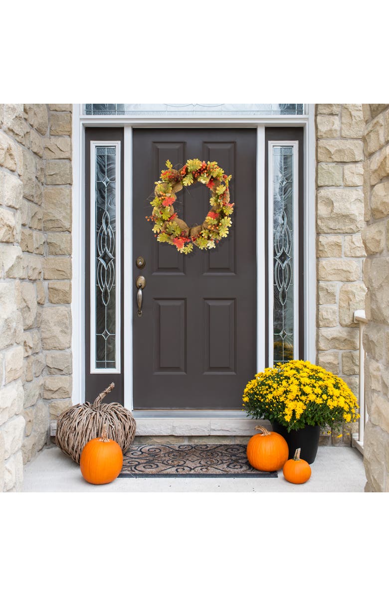 Northlight Berries and Pinecones Artificial Fall Harvest Twig Wreath, 18-Inch, Unlit, Alternate, color, 