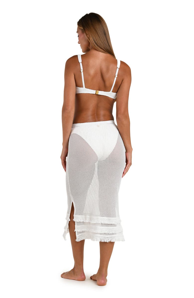 Sunshine 79 Flora Flair Open Stitch Cover-Up Midi Skirt, Alternate, color, Ivory