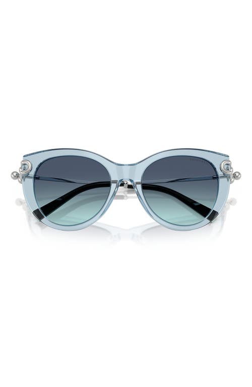 Tiffany & Co . 53mm Gradient Butterfly Sunglasses In Blue