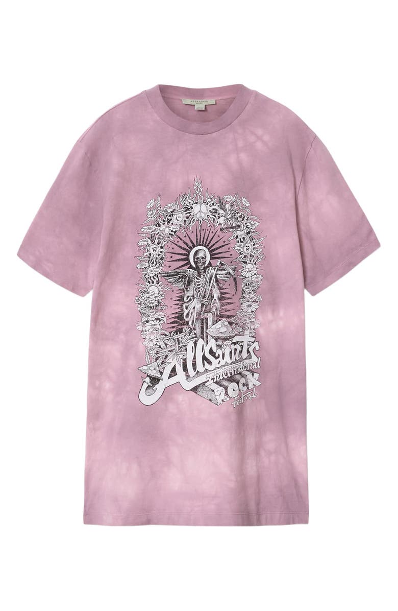 AllSaints Avalon Graphic T-Shirt Dress, Alternate, color, Pink
