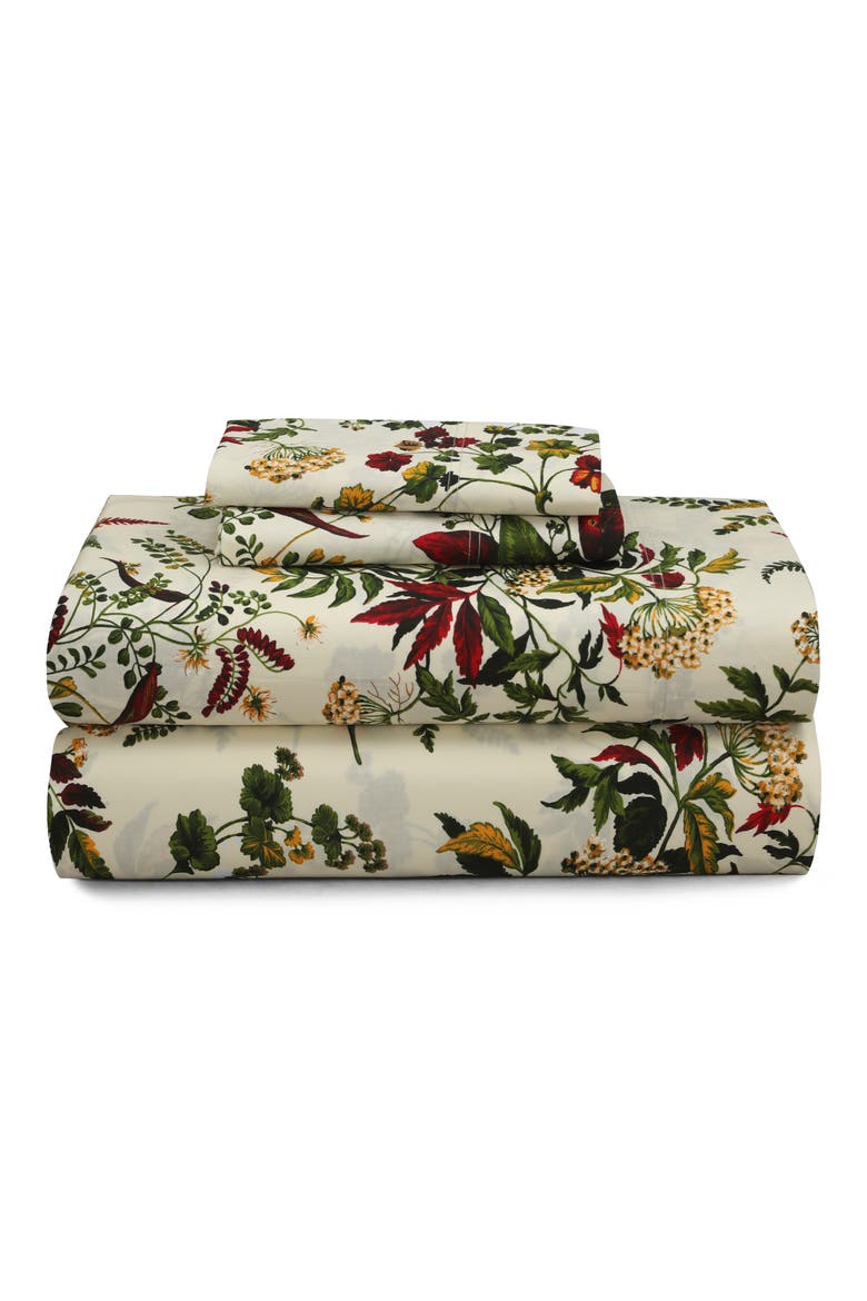 Maui Floral Print 300 Thread Count Cotton Percale Sheet Set, Main, color, MAUI FLORAL