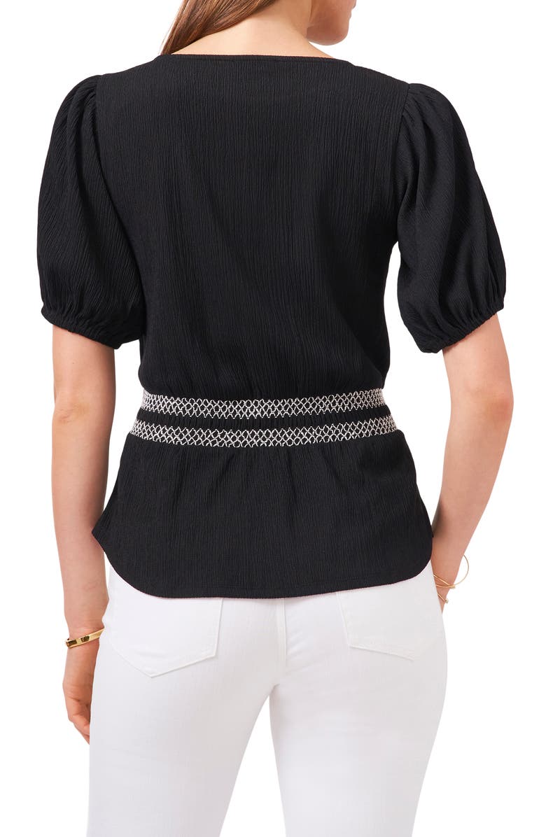 Vince Camuto Puff Sleeve Peplum Top, Alternate, color, 