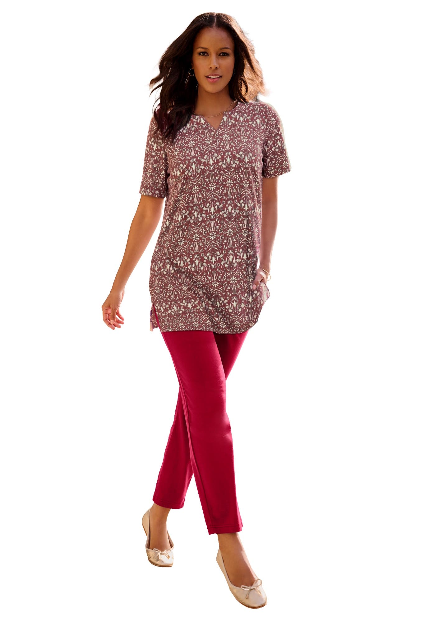 RICH BURGUNDY FLORAL STENCIL