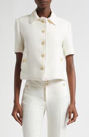 Etro Short Sleeve Crop Linen Jacket