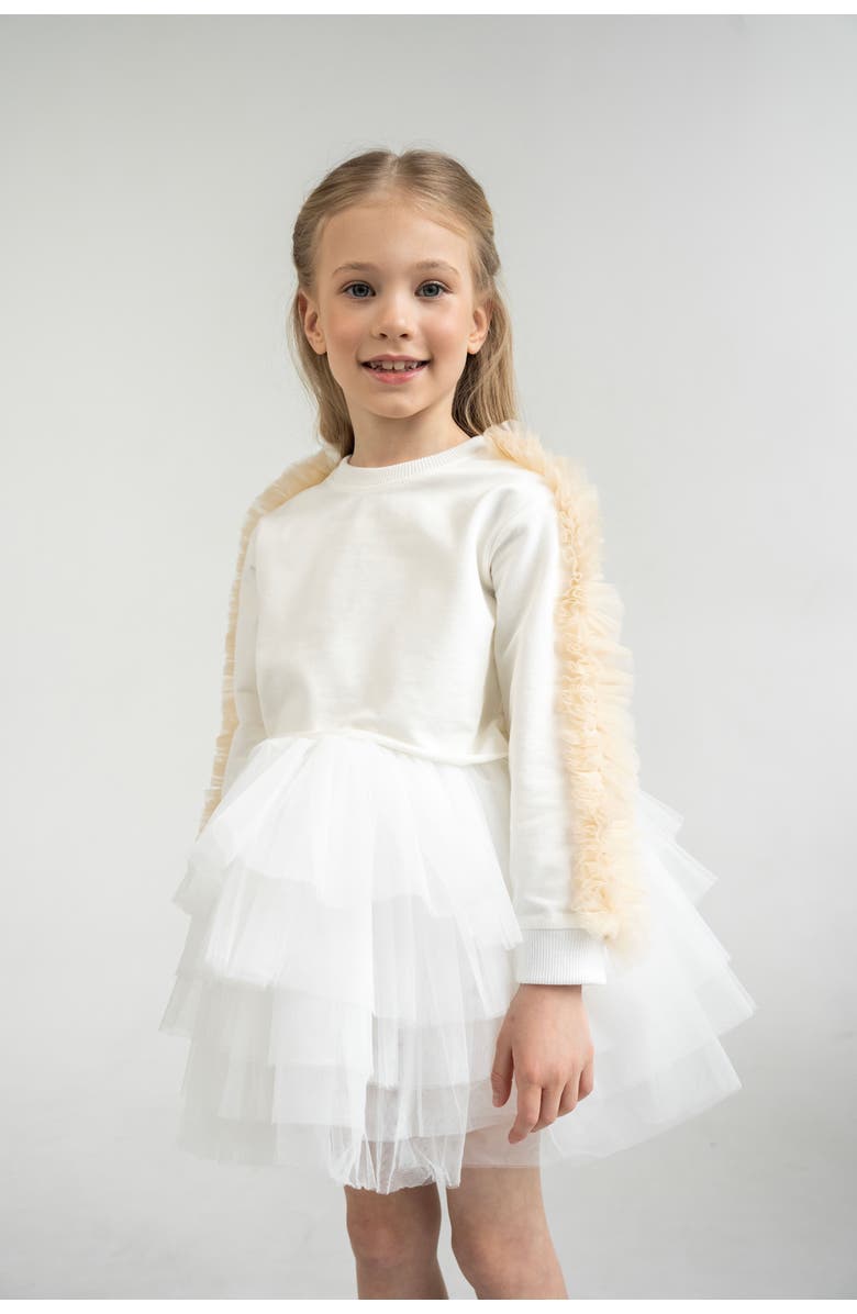 Mini Celebrities Poppy Ruffle Sweatshirt, Alternate, color, White Lily