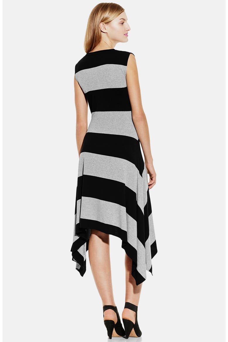 Stripe Asymmetrical Hem Maxi Dress, Alternate, color, LIGHT HEATHER GREY