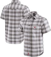 Darius Rucker Collection by Fanatics Men's Darius Rucker Collection by Fanatics Gray Kansas City Chiefs Team Plaid Short Sleeve Full-Snap Shirt