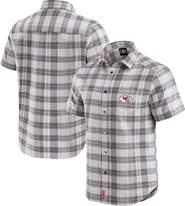 Darius Rucker Collection by Fanatics Men's Darius Rucker Collection by Fanatics Gray Kansas City Chiefs Team Plaid Short Sleeve Full-Snap Shirt