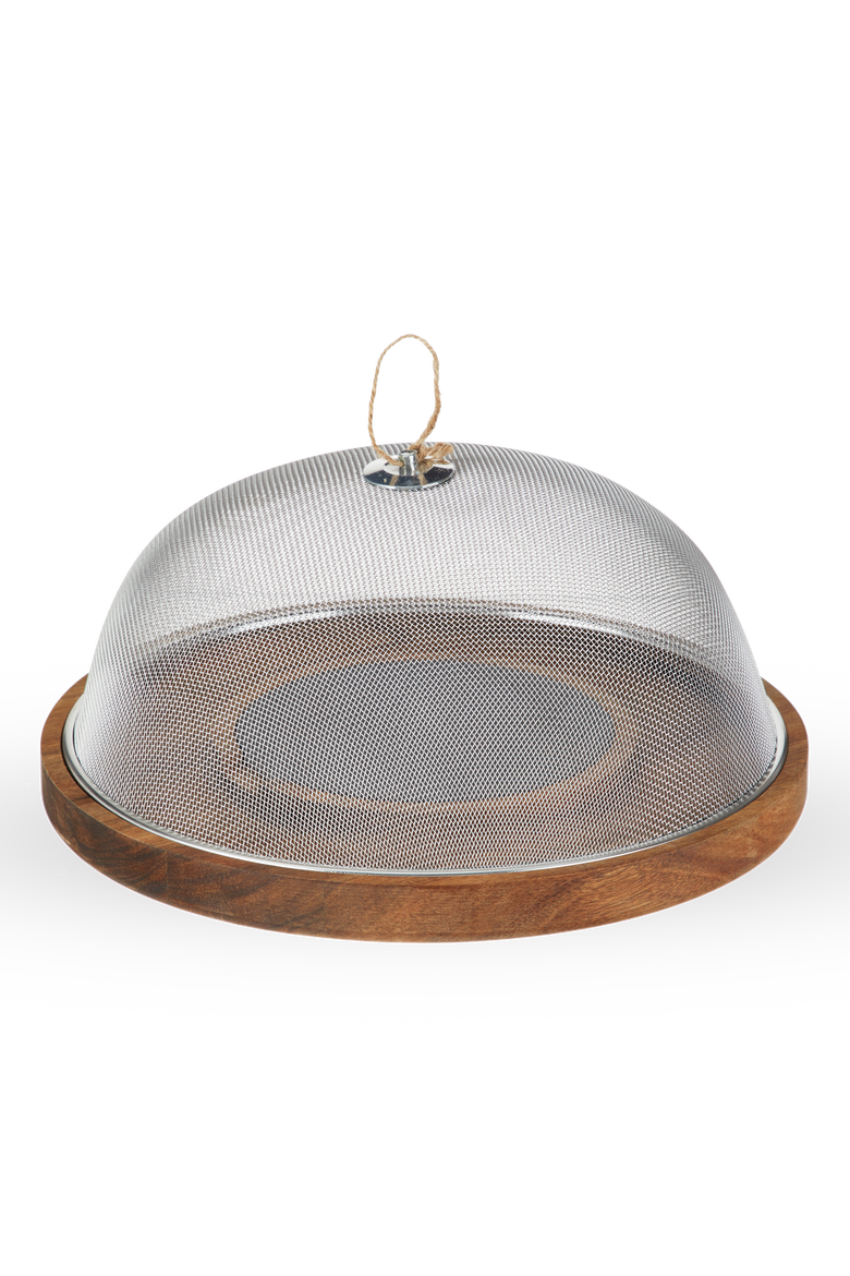 Modern Manor Cheese Board with Dome, Alternate, color, Brown
