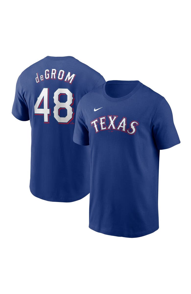 Nike Men's Nike Jacob deGrom Royal Texas Rangers Fuse Name & Number T-Shirt, Alternate, color, Royal