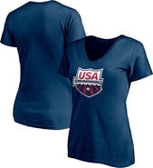 FANATICS Women's Fanatics Navy USA Swimming Core Primary Logo V-Neck T-Shirt