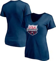 FANATICS Women's Fanatics Navy USA Swimming Core Primary Logo V-Neck T-Shirt