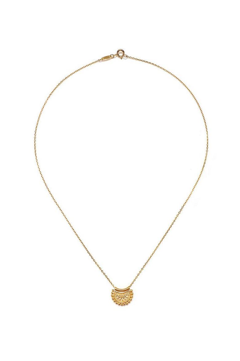 Mini Mandala Necklace, Alternate, color, Gold