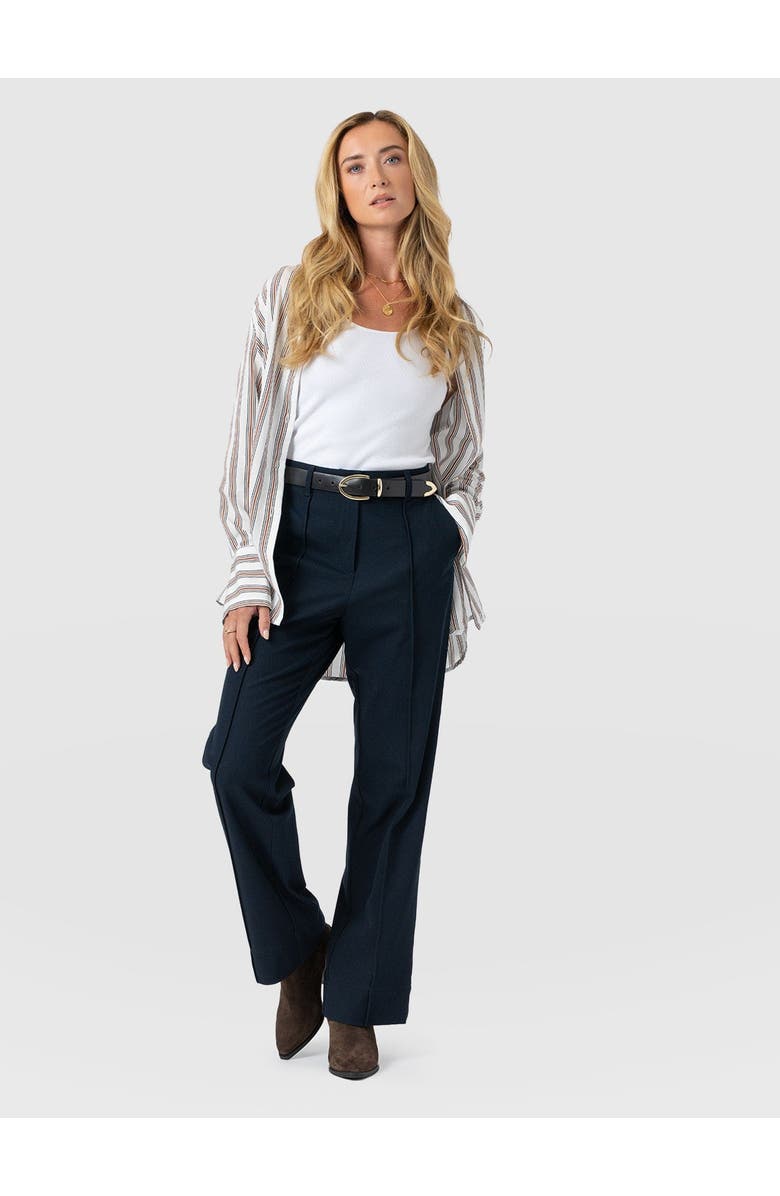 Saint + Sofia Harlow Straight Leg Pant, Main, color, Navy