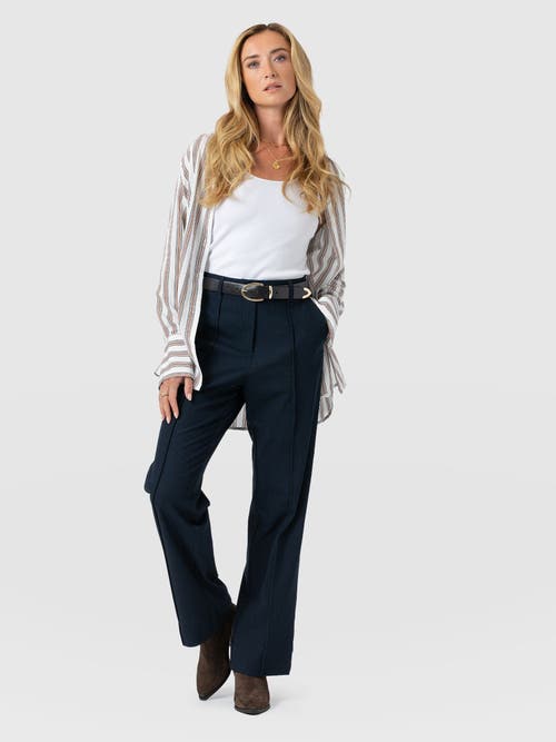 Saint + Sofia Harlow Straight Leg Pant In Blue